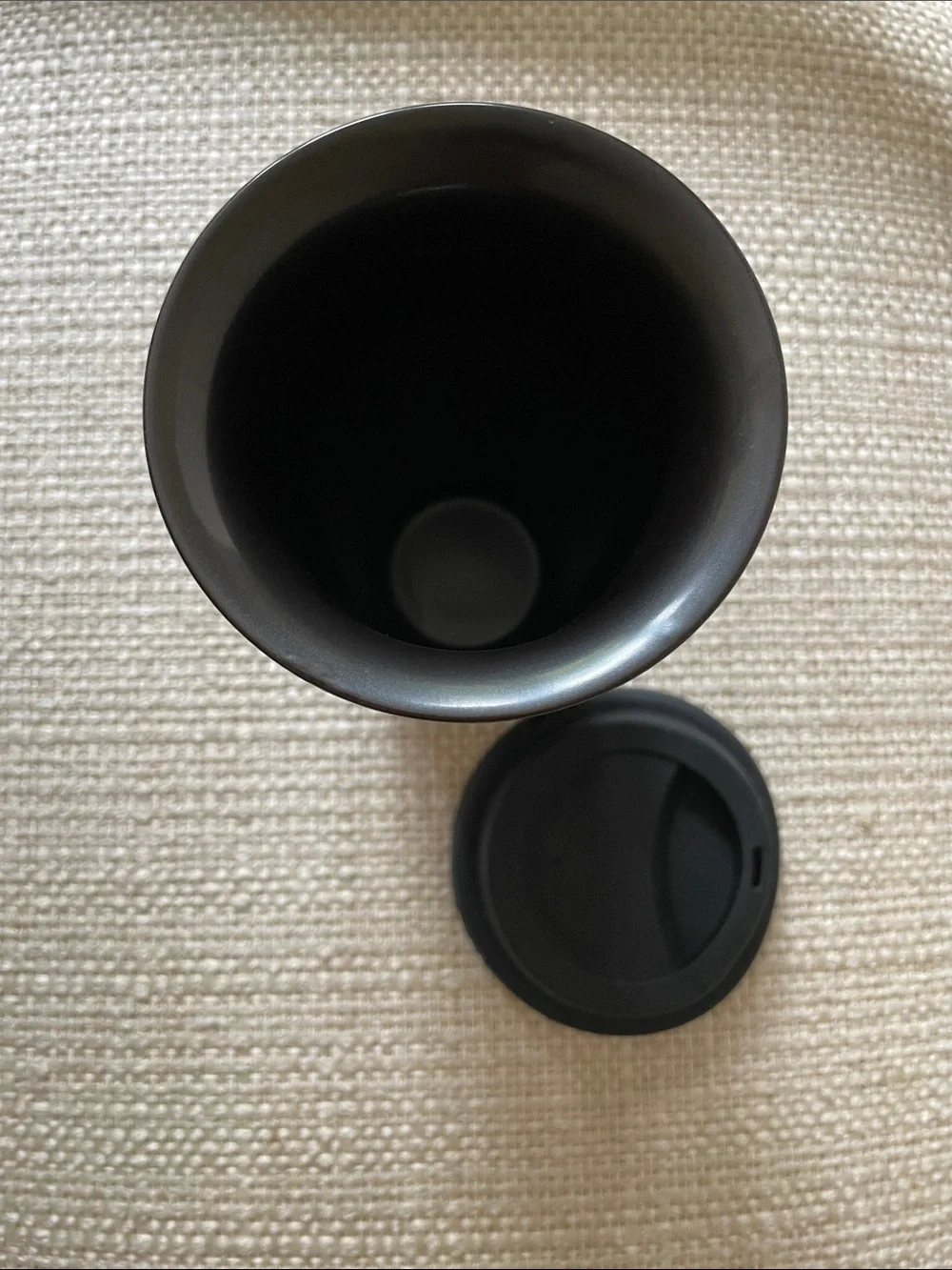 NEW Saint Laurent Black Matte Travel Cup with White Logo